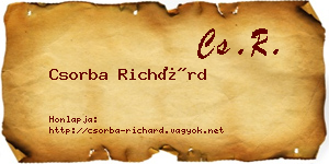 Csorba Richárd névjegykártya