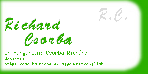 richard csorba business card