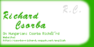 richard csorba business card